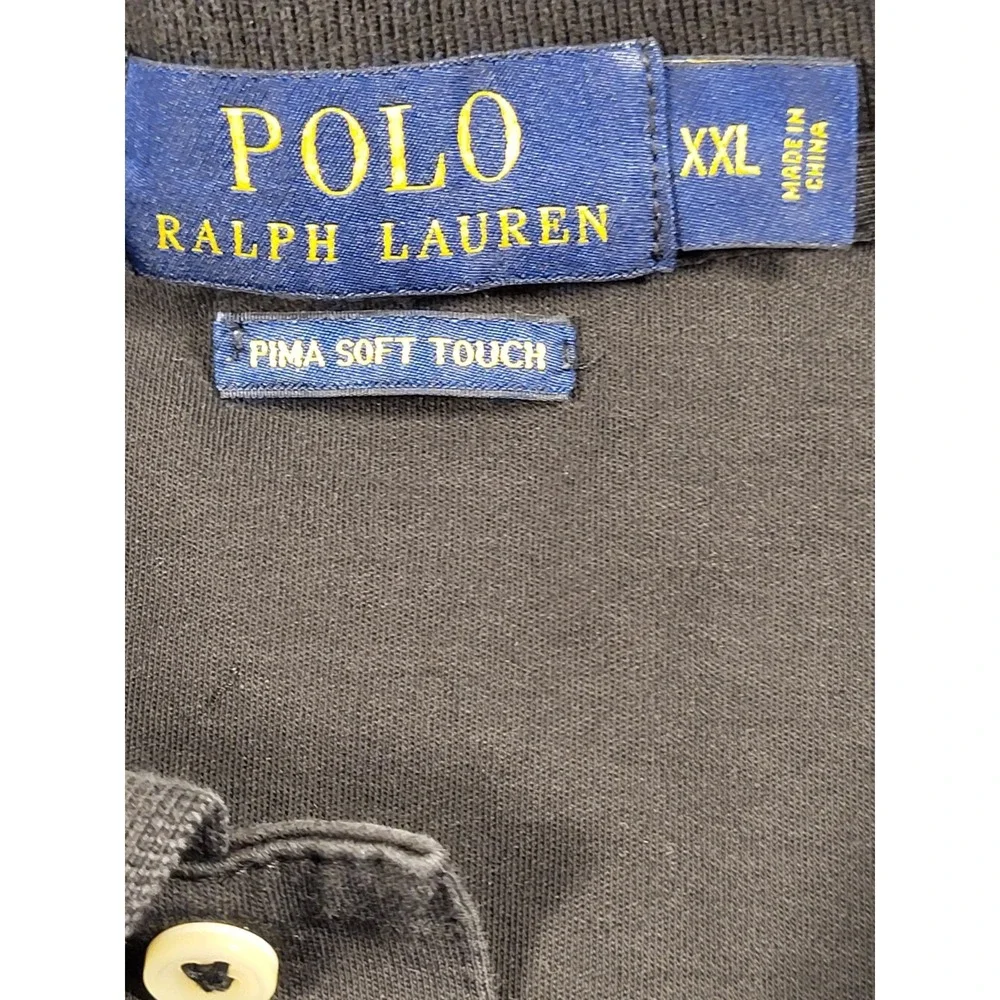 Ralph Lauren Polo Shirt Mens XXL Black Short Sleeve Classic Flesh Pony